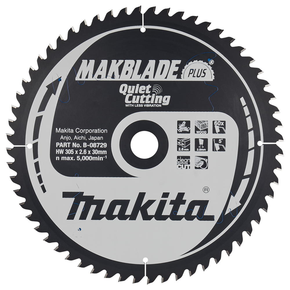 Пиляльний диск Makita MAKBlade Plus: дерево 305 мм 60 зубів (B-08729) Пиляльний диск Makita MAKBlade Plus: дерево 305 мм 60 зубів (B-08729)