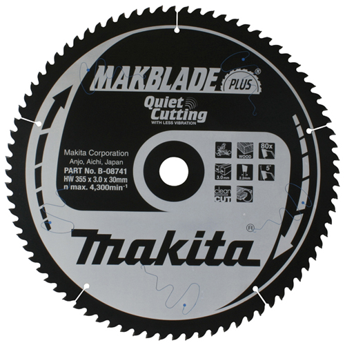 Пильный диск Makita MAKBlade Plus 355 мм 80 зубьев (B-08741)
