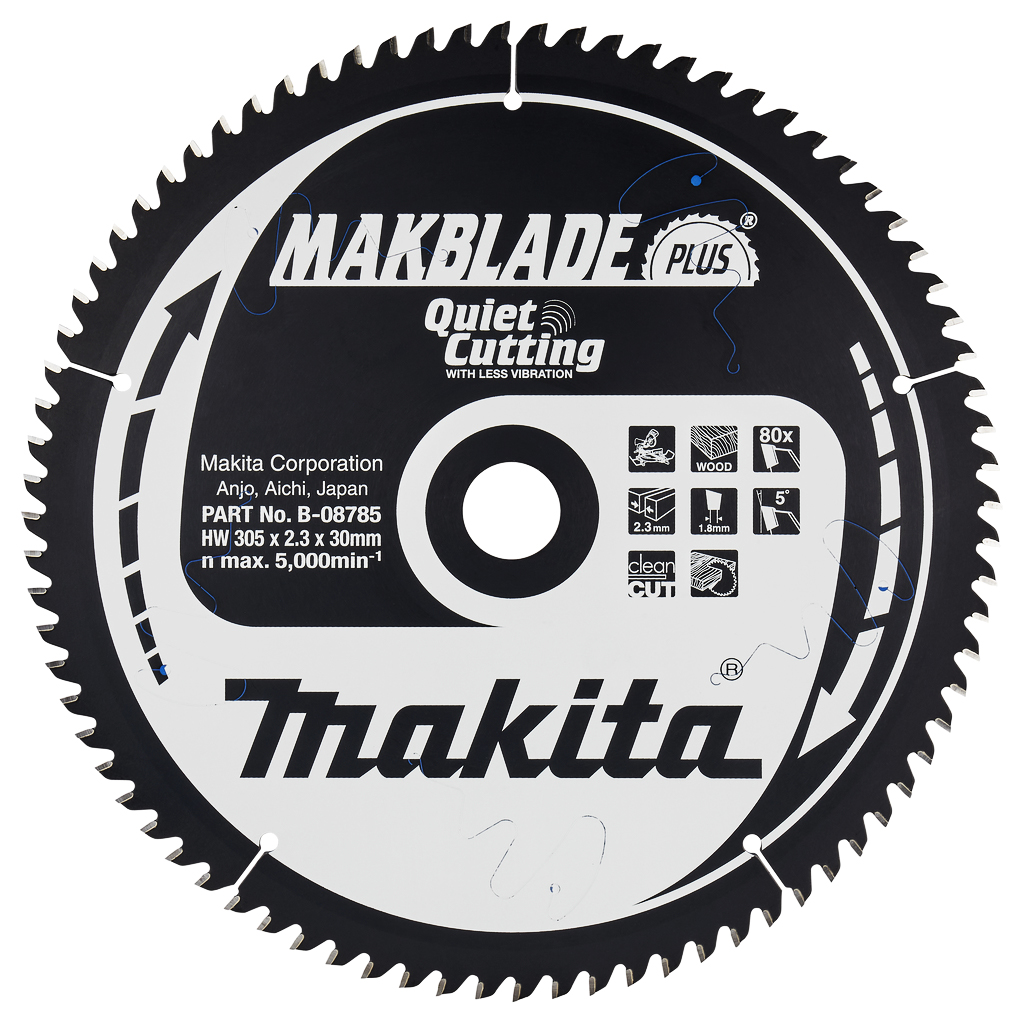 Пиляльний диск Makita MAKBlade Plus: дерево 305 мм 80 зубів (B-08785) Пиляльний диск Makita MAKBlade Plus: дерево 305 мм 80 зубів (B-08785)
