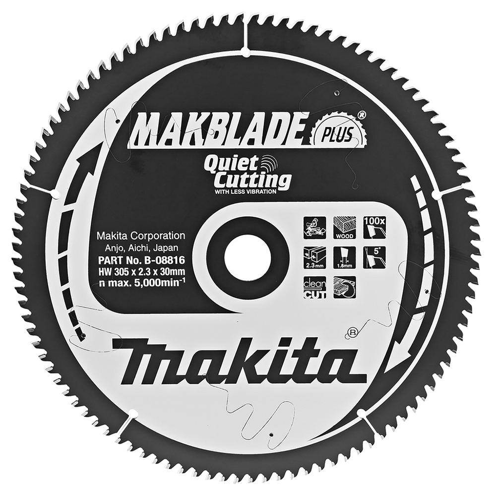 Пиляльний диск Makita MAKBlade Plus: дерево 305 мм 100 зубів (B-08816) Пиляльний диск Makita MAKBlade Plus: дерево 305 мм 100 зубів (B-08816)