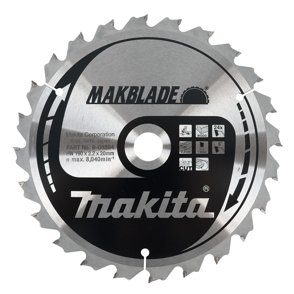 Диск пильний по деревині MAKBlade 190x20 24T Makita (B-08894)