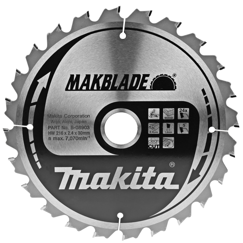 Пиляльний диск Makita MAKBlade: дерево 216x30 24T Makita (B-08903) Пиляльний диск Makita MAKBlade: дерево 216x30 24T Makita (B-08903)