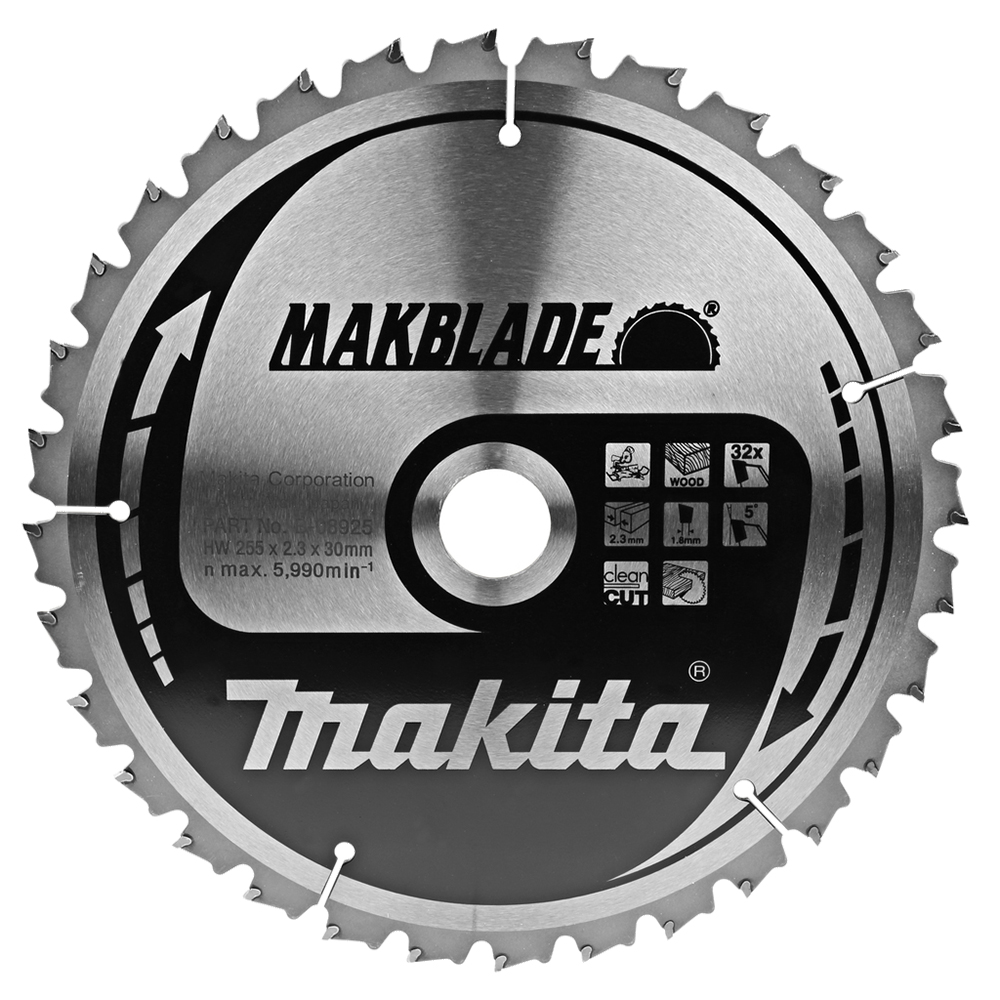 Пиляльний диск Makita MAKBlade: дерево 255 мм 32 зуба (B-08925) Пиляльний диск Makita MAKBlade: дерево 255 мм 32 зуба (B-08925)