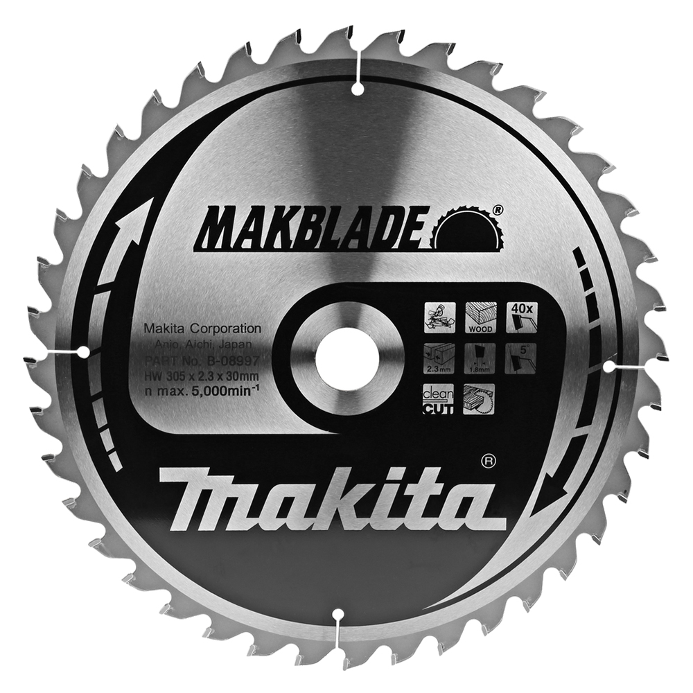Пиляльний диск Makita MAKBlade: дерево 305 мм 40 зубів (B-08997) Пиляльний диск Makita MAKBlade: дерево 305 мм 40 зубів (B-08997)
