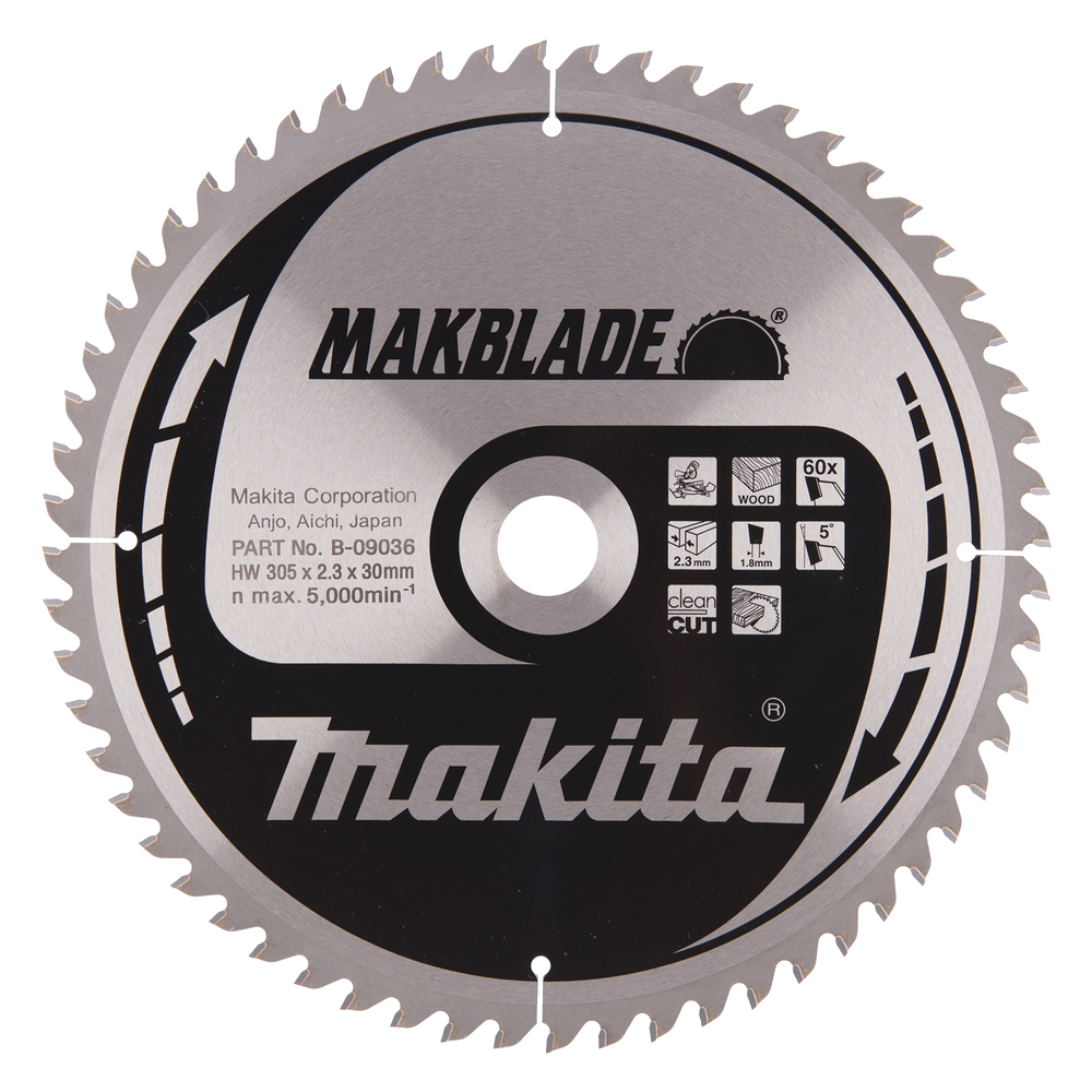 Пиляльний диск Makita MAKBlade: дерево 305 мм 60 зубів (B-09036) Пиляльний диск Makita MAKBlade: дерево 305 мм 60 зубів (B-09036)