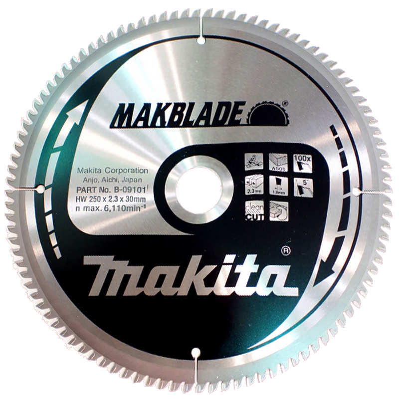 Пиляльний диск Makita MAKBlade: дерево 250x30 мм 100 зубів (B-09101) Пиляльний диск Makita MAKBlade: дерево 250x30 мм 100 зубів (B-09101)