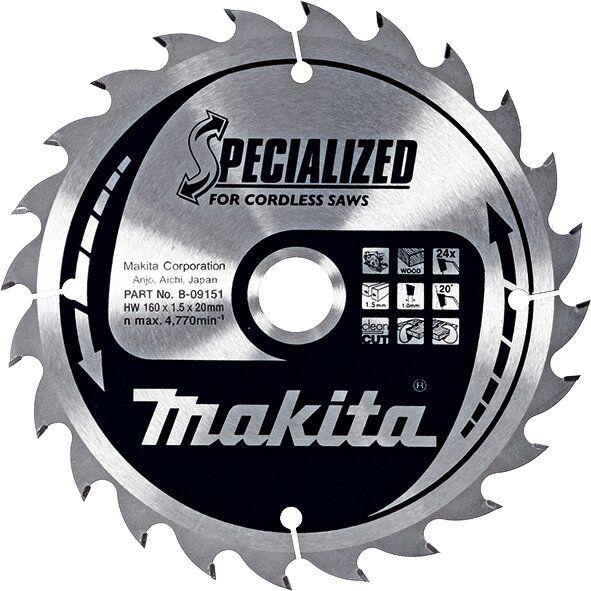 Пильный диск Makita для аккумуляторных пил SPECIALIZED 160х20 мм 24Т (B-09151)