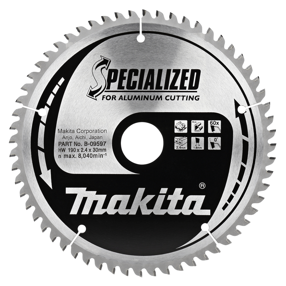 Пиляльний диск Makita: алюміній, ламінат 190х30 мм 60 зубів (B-09597) Пиляльний диск Makita: алюміній, ламінат 190х30 мм 60 зубів (B-09597)