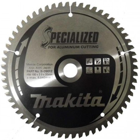 Пильный диск Makita для алюминия 190х30 мм 60 зубьев  (B-09612)