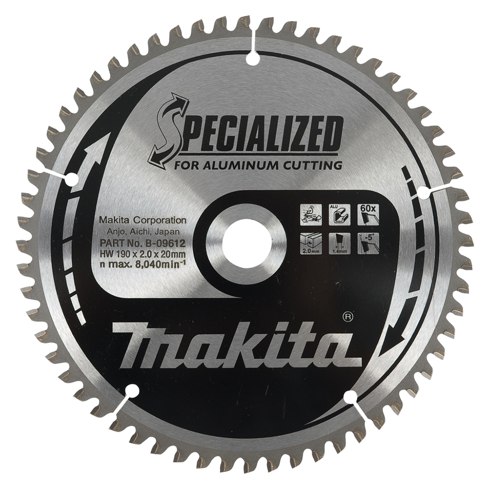 Пиляльний диск Makita: алюміній, кольорові метали, ламінат 190х30 мм 60 зубів (B-09612) Пиляльний диск Makita: алюміній, кольорові метали, ламінат 190х30 мм 60 зубів (B-09612)