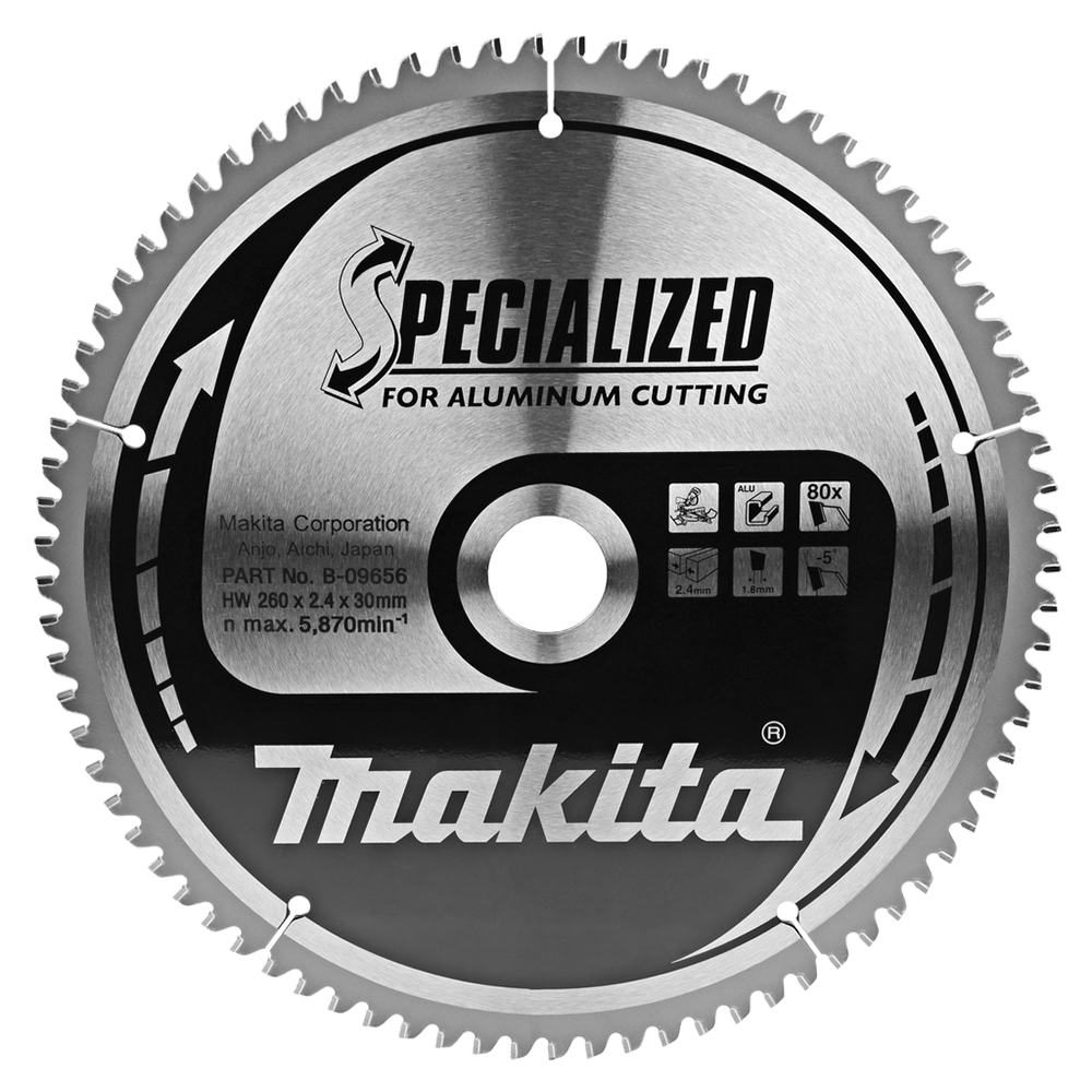 Пиляльний диск Makita SPECIALIZED: алюміній 260х30 мм 80Т Makita (B-09656) Пиляльний диск Makita SPECIALIZED: алюміній 260х30 мм 80Т Makita (B-09656)