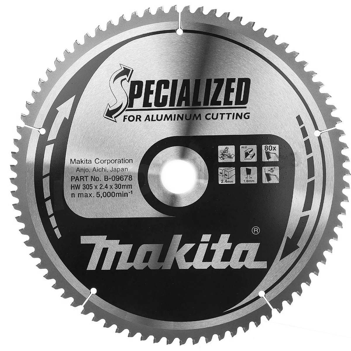 Пильный диск Makita для алюминия SPECIALIZED 305х30 мм 80Т Makita (B-09678)