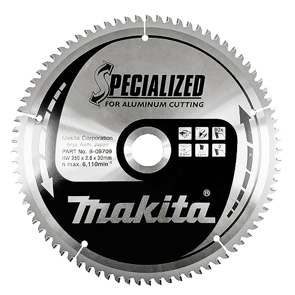 Пиляльний диск Makita SPECIALIZED: алюміній, ламінат 250 мм 80 зубів (B-09709) Пиляльний диск Makita SPECIALIZED: алюміній, ламінат 250 мм 80 зубів (B-09709)