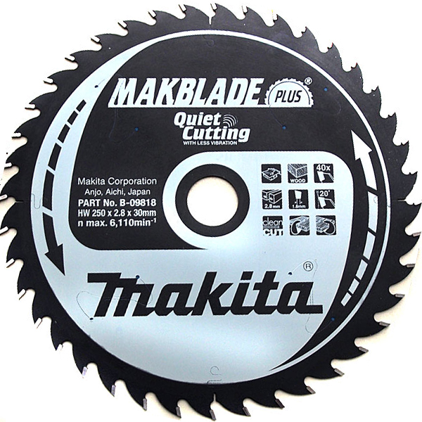 Пильный диск Makita MAKBlade Plus 250 мм 40 зубьев (B-09818)