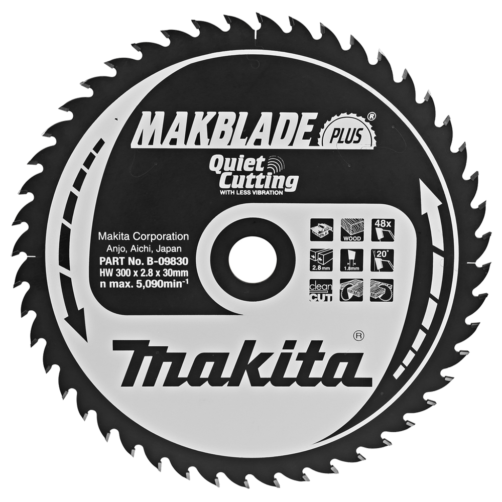 Пиляльний диск Makita MAKBlade Plus: дерево 300 мм 48 зубів (B-09830) Пиляльний диск Makita MAKBlade Plus: дерево 300 мм 48 зубів (B-09830)