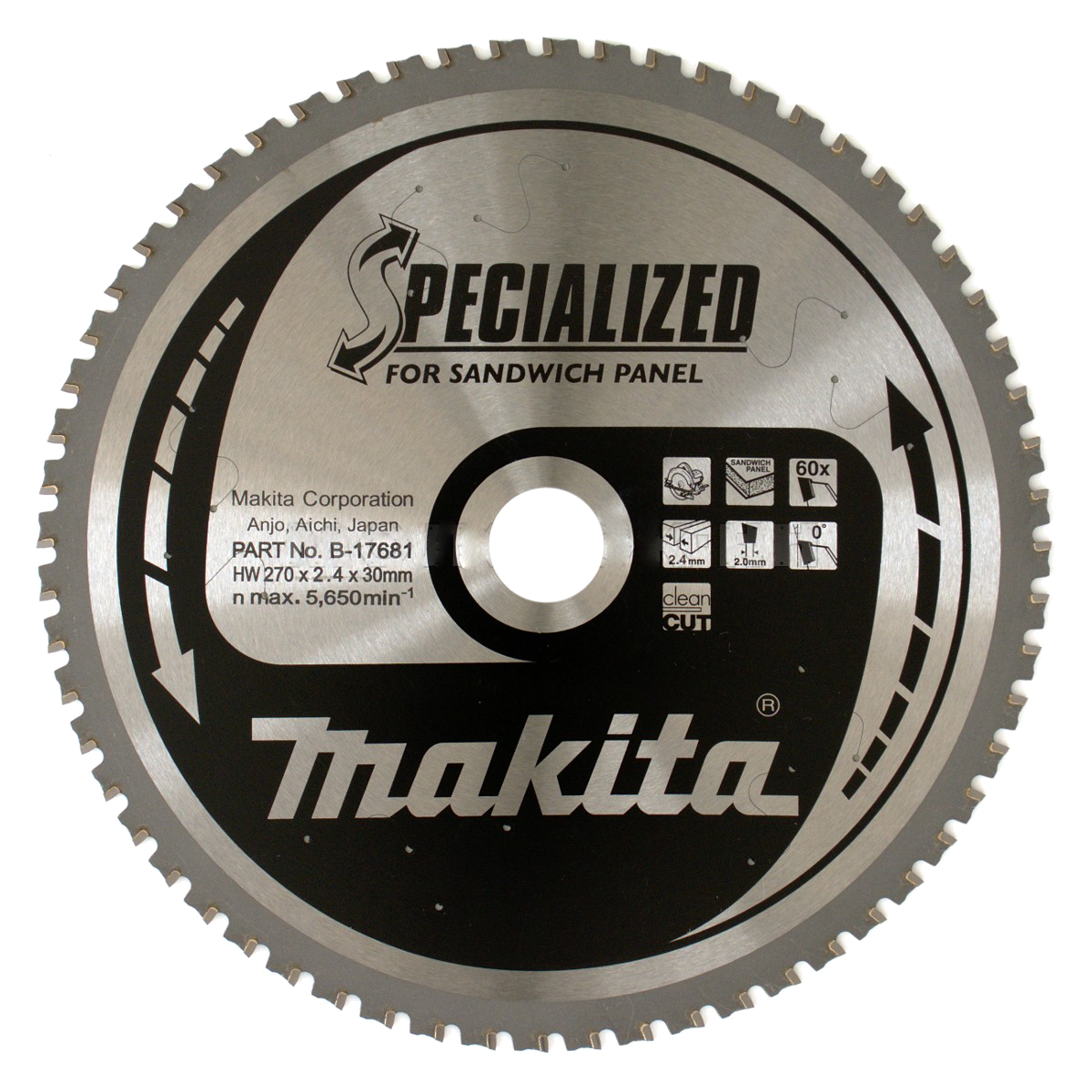Пиляльний диск SPECIALIZED: сендвіч-панелі 270х30 мм 60Т Makita (B-17681) Пиляльний диск SPECIALIZED: сендвіч-панелі 270х30 мм 60Т Makita (B-17681)
