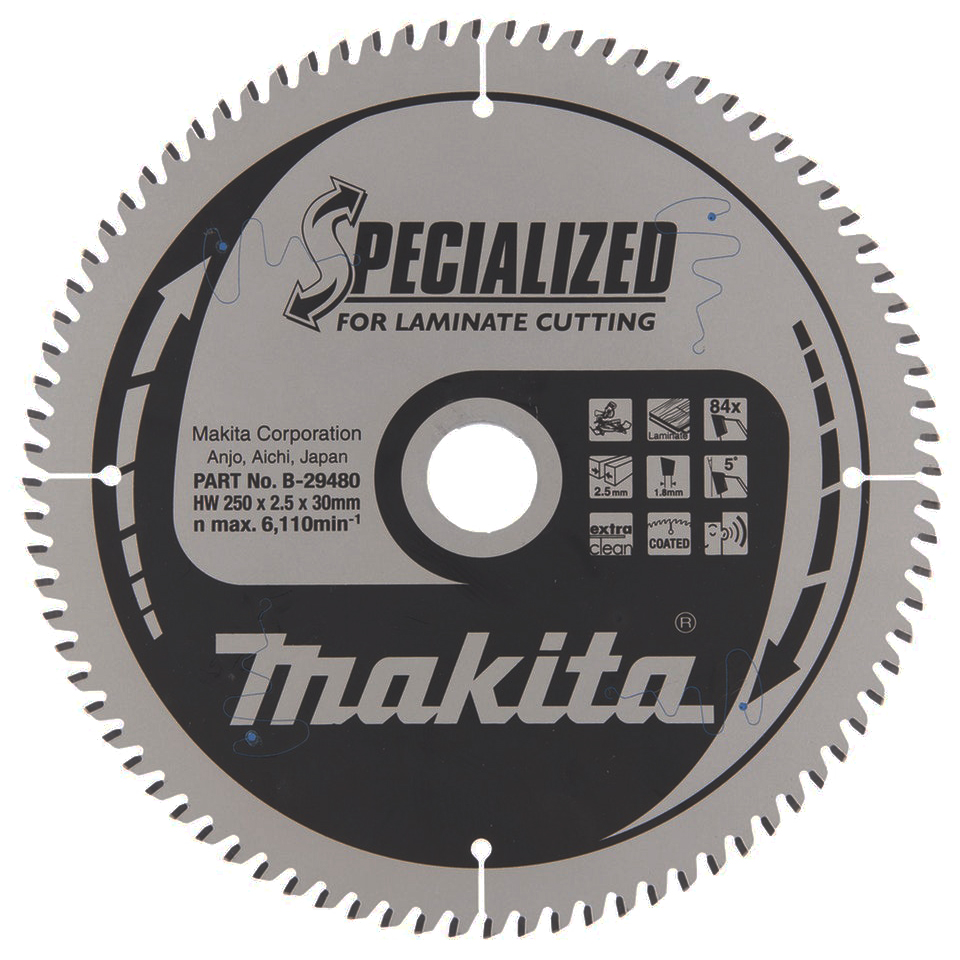 Пильный диск Makita TCT для ламината 250х30 мм 84T (B-29480)