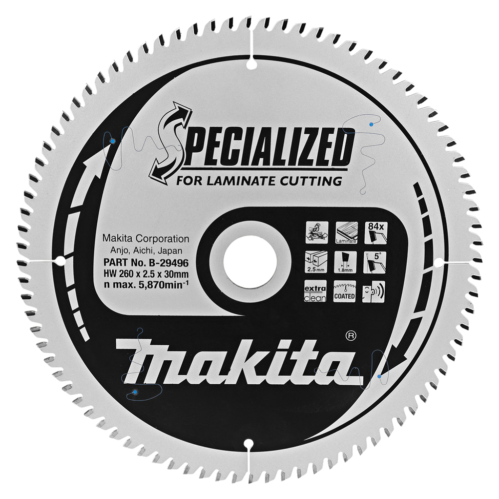Пиляльний диск Makita TCT: ламінат 260х30 мм 84T (B-29496) Пиляльний диск Makita TCT: ламінат 260х30 мм 84T (B-29496)