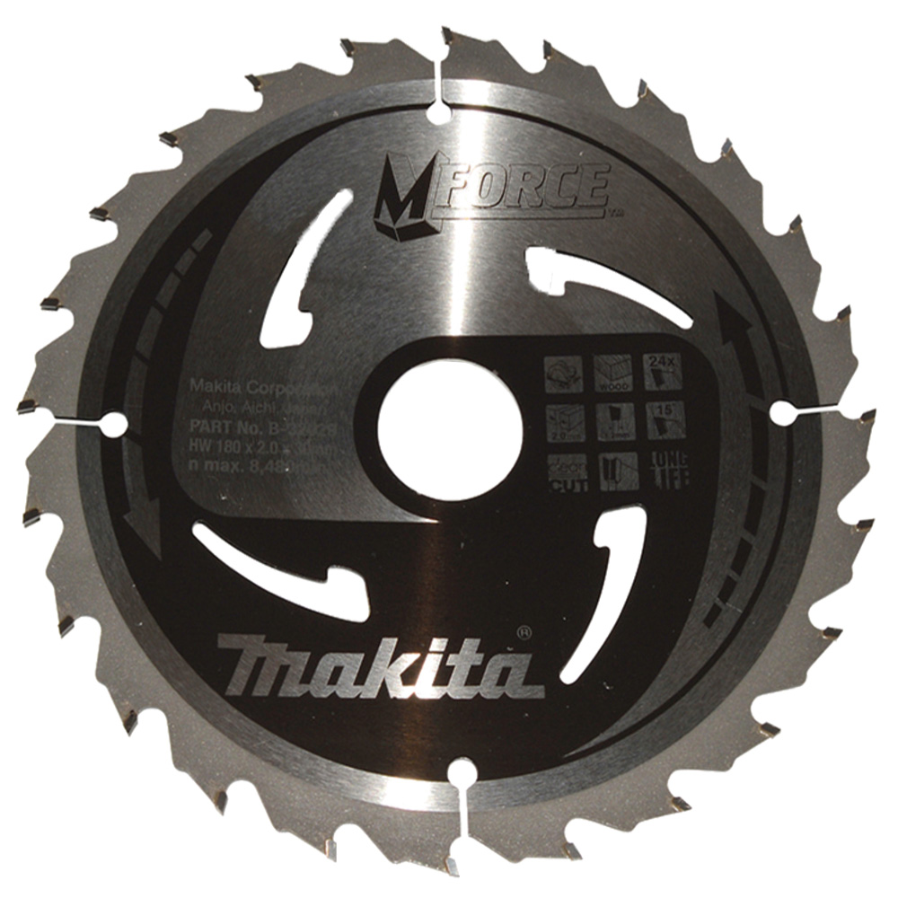 Пиляльний диск Makita MForce: дерево 180 мм 24 зуба (B-32029) Пиляльний диск Makita MForce: дерево 180 мм 24 зуба (B-32029)