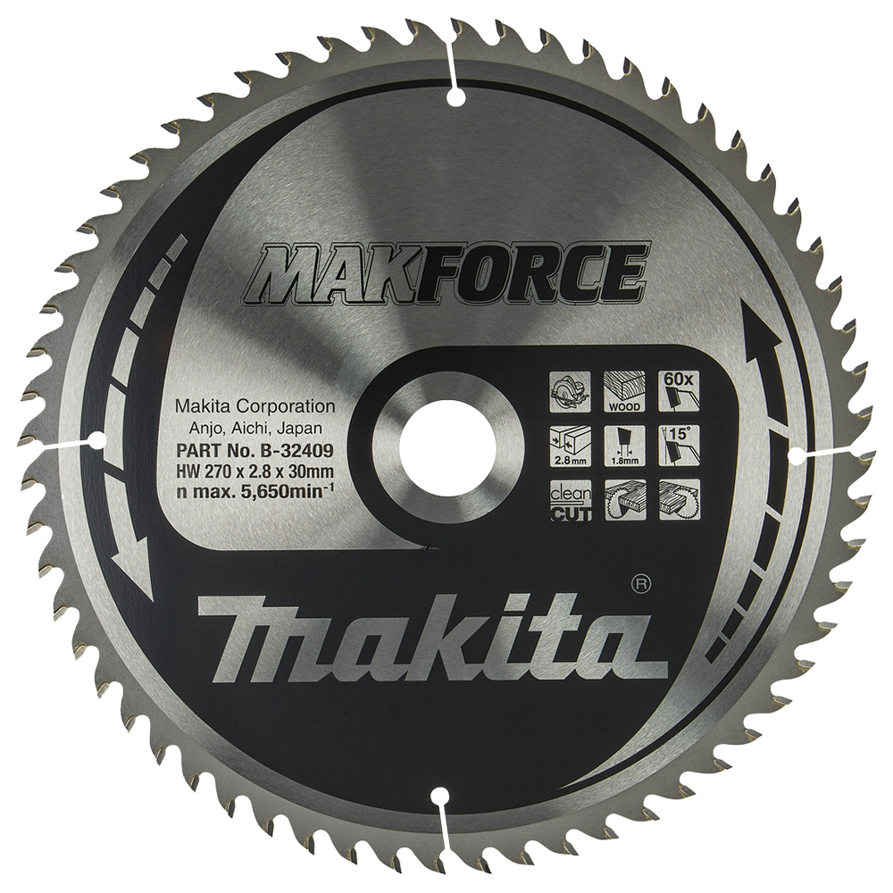Пиляльний диск MAKForce 270x30 мм 60Т: дерево Makita (B-32409) Пиляльний диск MAKForce 270x30 мм 60Т: дерево Makita (B-32409)