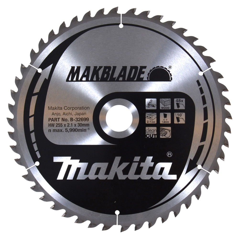 Пиляльний диск Makita MAKBlade: дерево 255x30 48T (B-32699) Пиляльний диск Makita MAKBlade: дерево 255x30 48T (B-32699)
