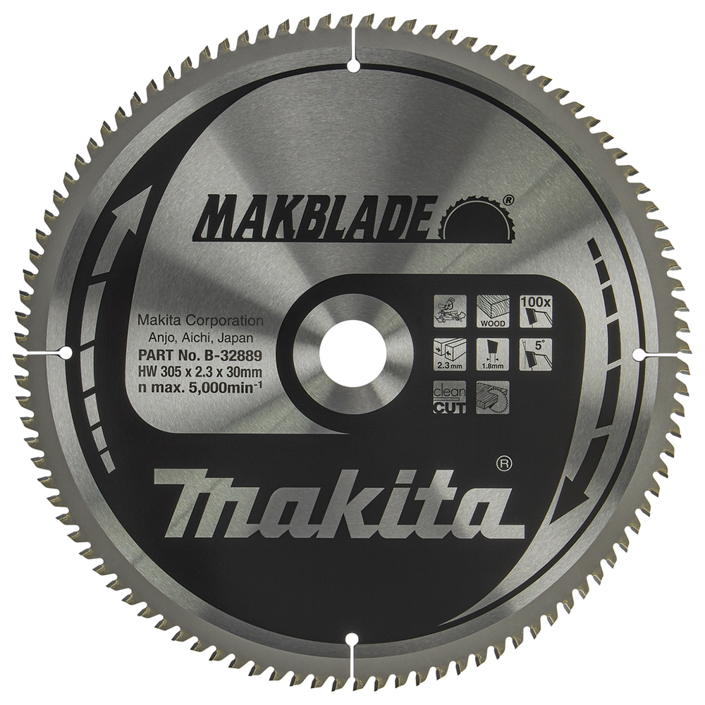 Пиляльний диск Makita MAKBlade: дерево 305 мм 100 зубів (B-32889) Пиляльний диск Makita MAKBlade: дерево 305 мм 100 зубів (B-32889)