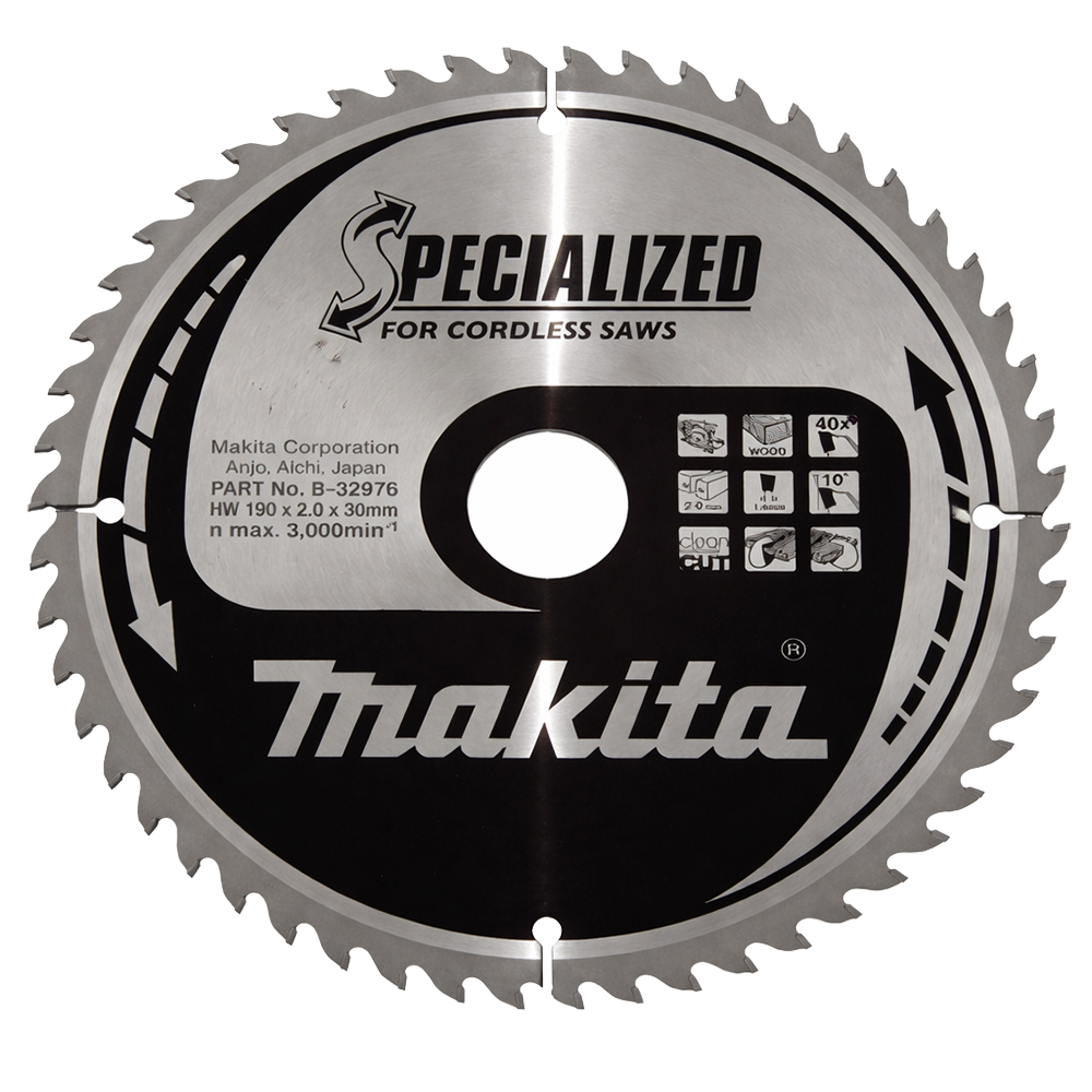 Пиляльний диск по деревині для акум. пил SPECIALIZED 190x30 мм 40T Makita(B-32976) Пиляльний диск по деревині для акум. пил SPECIALIZED 190x30 мм 40T Makita(B-32976)