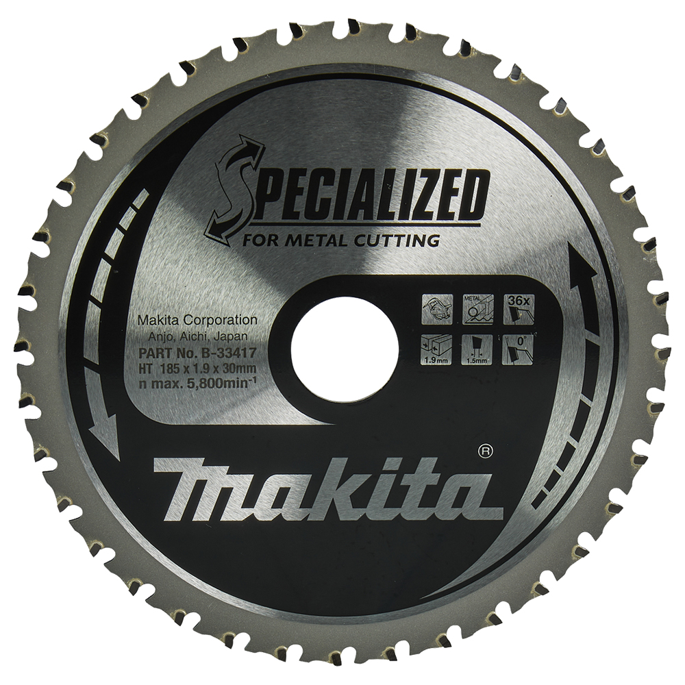 Пиляльний диск по металу SPECIALIZED 185x30 мм 36T Makita (B-33417) Пиляльний диск по металу SPECIALIZED 185x30 мм 36T Makita (B-33417)