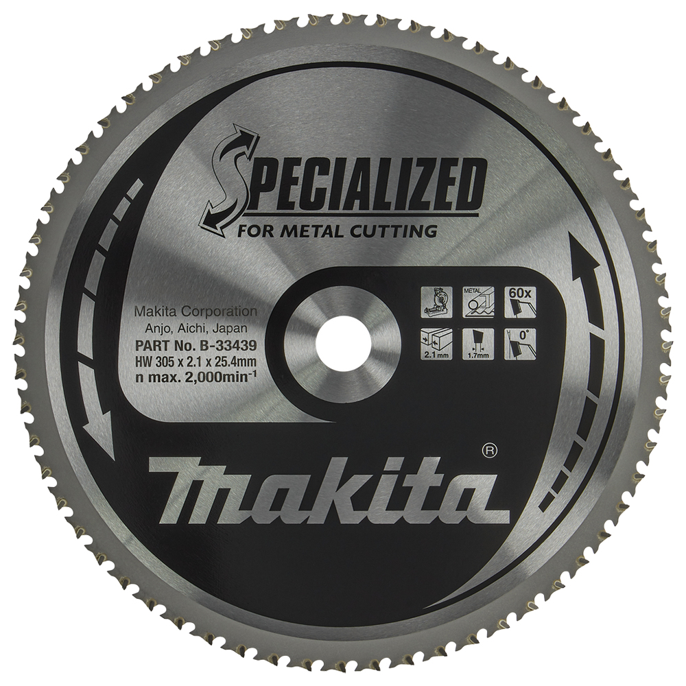 Пяляльний диск SPECIALIZED: сталь 305x25,4 мм 60T Makita (B-33439) підходить для LC1230N Пяляльний диск SPECIALIZED: сталь 305x25,4 мм 60T Makita (B-33439) підходить для LC1230N