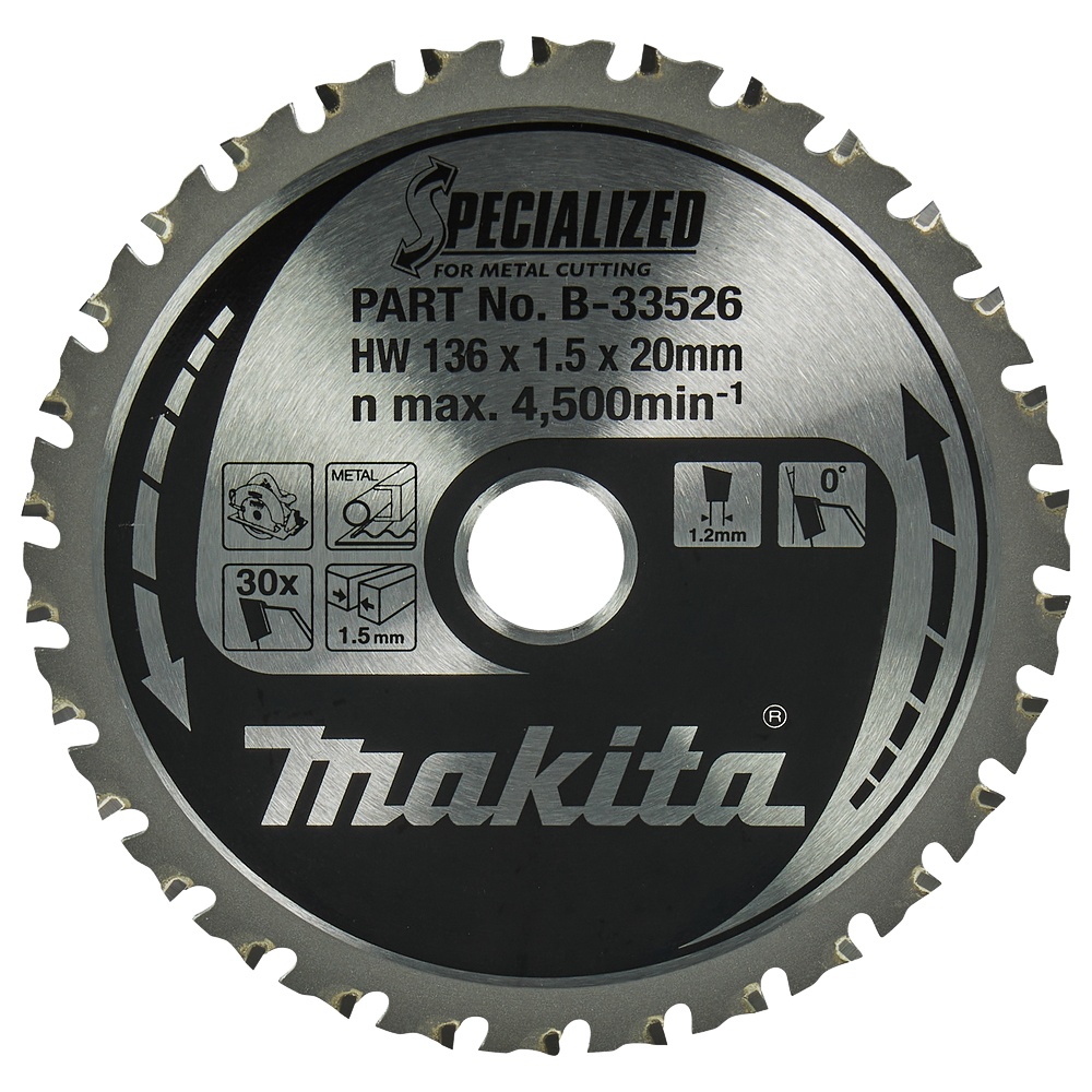 Пиляльний диск Makita SPECIALIZED: сталь 136х20 мм 30 зубів (B-33526) Пиляльний диск Makita SPECIALIZED: сталь 136х20 мм 30 зубів (B-33526)