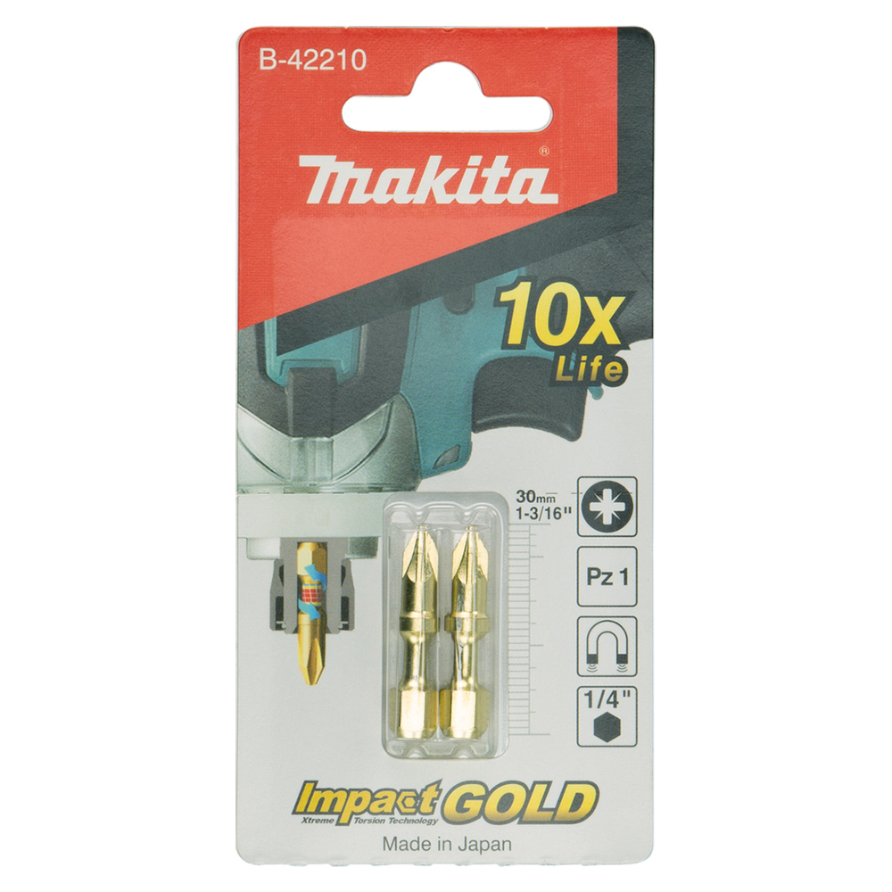 Торсіонна наманічена біта PZ1 Impact Gold, 30 мм Makita (B-42210)