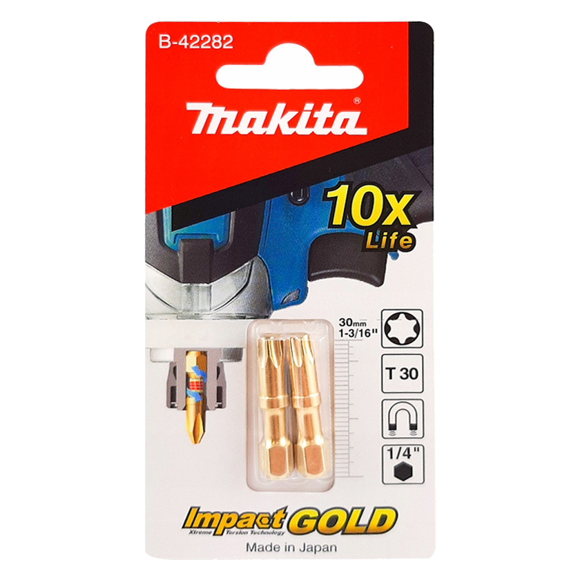 Торсіонна намагнічена біта Impact Gold, T30, 30 мм Makita (B-42282)