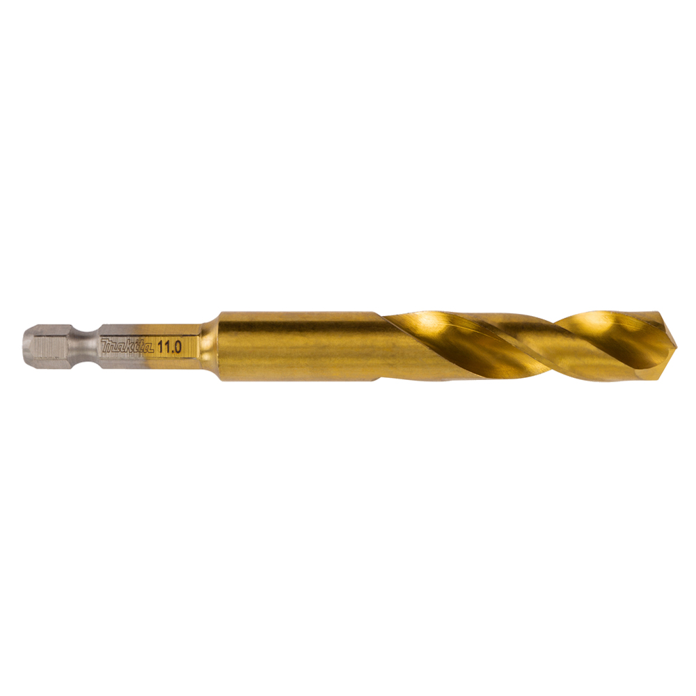 Свердло HSS-TiN по металу 11x102 мм Makita 1/4'' для уд. гвинтовертів (B-51057) Свердло HSS-TiN по металу 11x102 мм Makita 1/4'' для уд. гвинтовертів (B-51057)