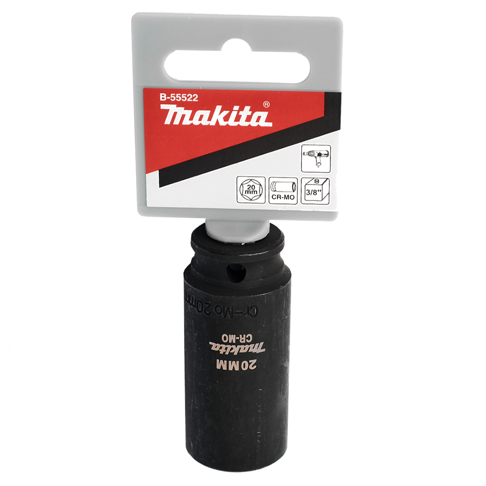Ударна головка подовжена Cr-Mo 3/8 20х63 мм Makita (B-55522) Ударна головка подовжена Cr-Mo 3/8 20х63 мм Makita (B-55522)