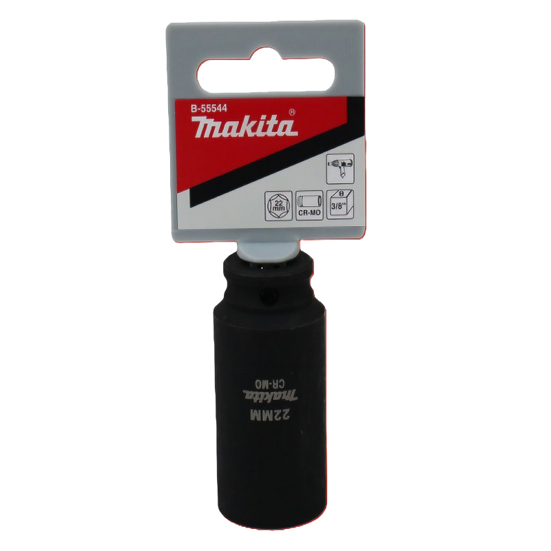 Ударна головка подовжена Cr-Mo 3/8 22х63 мм Makita (B-55544) Ударна головка подовжена Cr-Mo 3/8 22х63 мм Makita (B-55544)