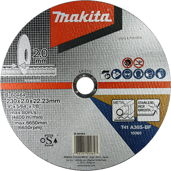 Отрезной диск по металлу плоский Makita 230 мм (B-60464)