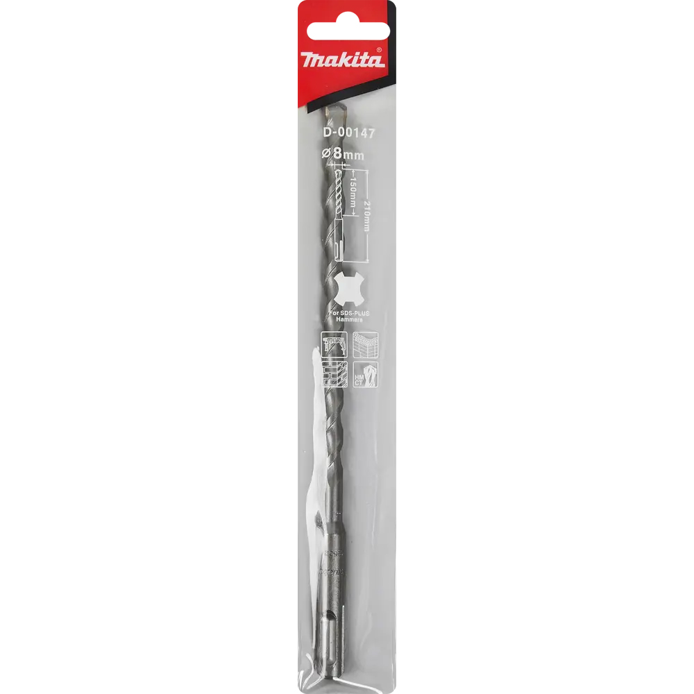Бур SDS-Plus Standard 8x210 мм Makita (D-00147)