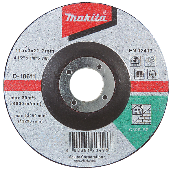 Отрезной диск для кирпича вогнутый Makita 115 мм (D-18611)