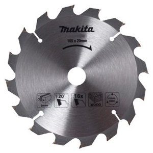 Пильный диск Makita ТСТ по дереву 165x20 мм x 16 зубьев (D-52554)