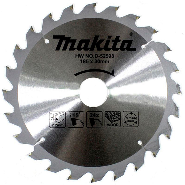 Пильный диск Makita ТСТ по дереву 185x30мм x 24 зуба (D-52598)