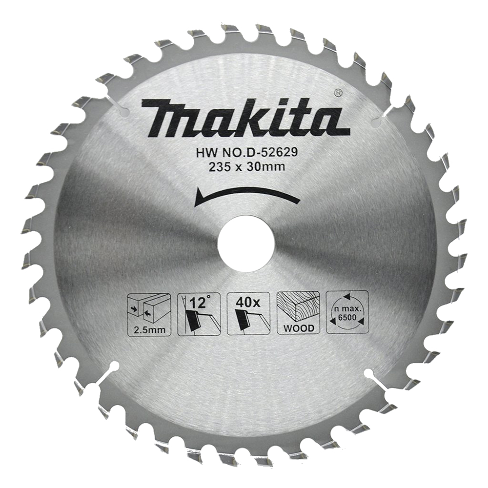 Пиляльний диск Makita ТСТ: дерево 235x30мм x 40 зубів (D-52629) Пиляльний диск Makita ТСТ: дерево 235x30мм x 40 зубів (D-52629)