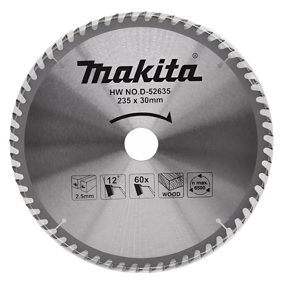 Пиляльний диск Makita ТСТ: дерево 235x30 мм x 60 зубів (D-52635) Пиляльний диск Makita ТСТ: дерево 235x30 мм x 60 зубів (D-52635)