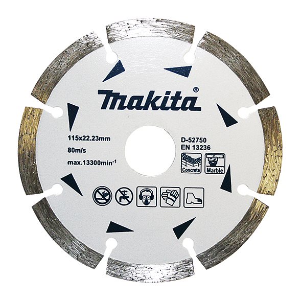 Алмазний диск по бетону та мармуру сегмент 115x22.23 мм Makita (D-52750)