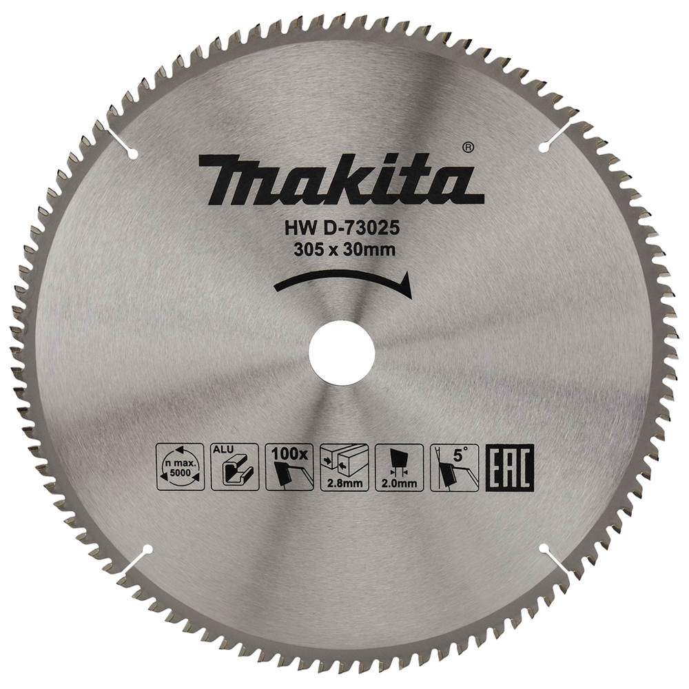 Пильний диск Makita TCT для алюмінію 305 мм 100 зубів (D-73025)