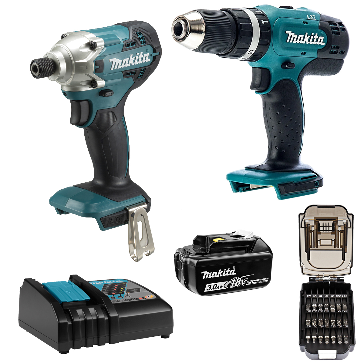 Набір акумуляторного інструменту LXT Makita DLX2336SX2 (DHP453SFX8, DTD156Z, B-68323) Набір акумуляторного інструменту LXT Makita DLX2336SX2 (DHP453SFX8, DTD156Z, B-68323)
