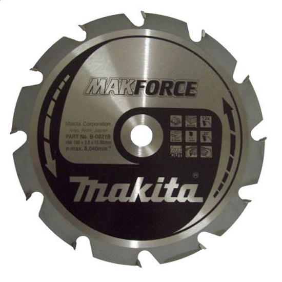 Пильный диск Makita MAKForce 190 мм 12 зубьев (B-08218)