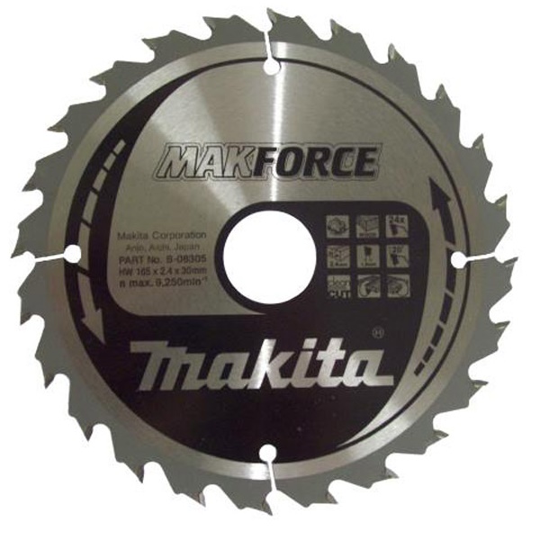Пильный диск Makita MAKForce 165 мм 24 зуба (B-08305)