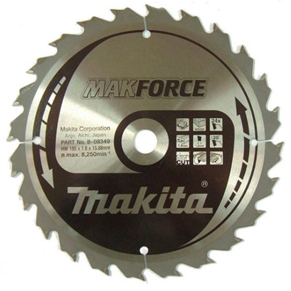 Пильный диск Makita MAKForce 185 мм 24 зуба (B-08349)