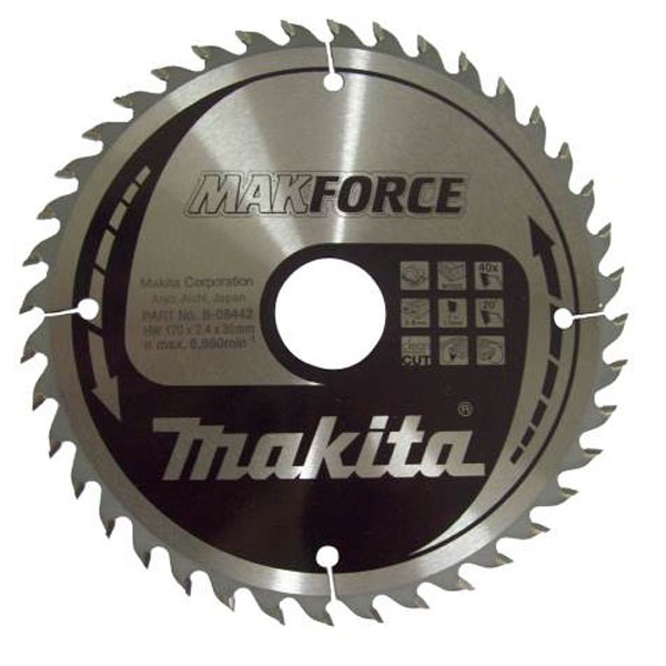 Пильный диск Makita MAKForce 170 мм 40 зубьев (B-08442)