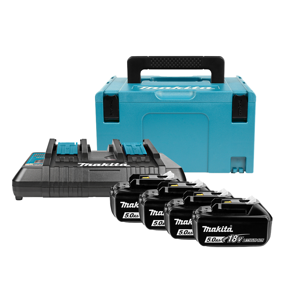 Набір акумуляторів LXT Makita BL1850Bx4, DC18RD, Makpac (MKP3PT184) Набір акумуляторів LXT Makita BL1850Bx4, DC18RD, Makpac (MKP3PT184)